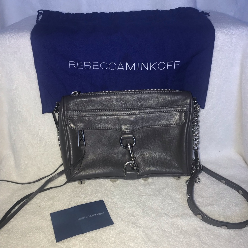 Rebecca Minkoff Gray Leather Mini Crossbody Bag